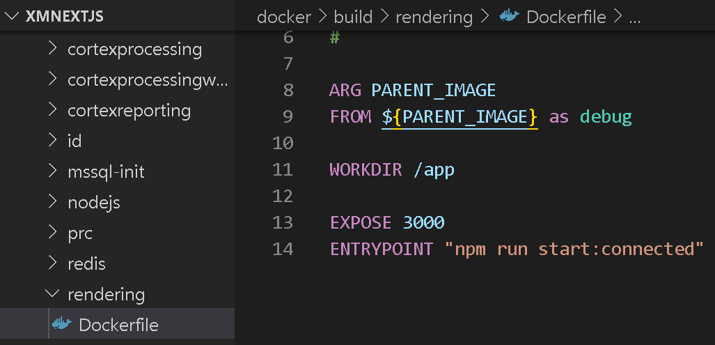 Dockerfile - rendering