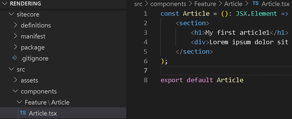 Visual Studio - article.tsx
