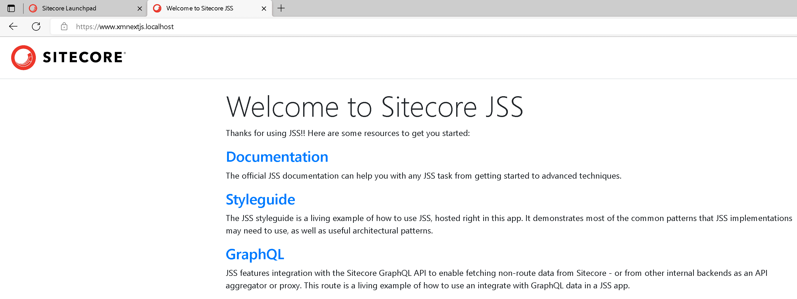 Installing and running the Sitecore environment – Sitecore Next.js Guide